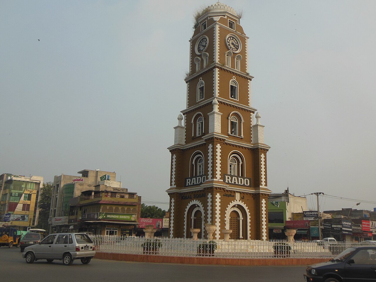 The Clock Tower (Ghanta Ghar) at Iqbal Square, Sialkot's best-known civic landmark